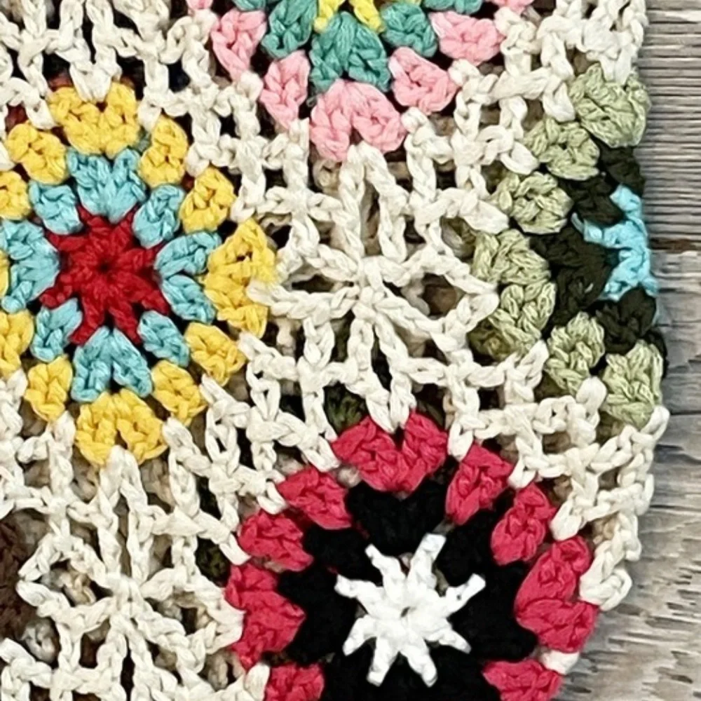 Bohemian Floral Crochet Casual Tote Bag - Picture 4 of 4